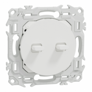 Odace double VV ou pouss. levier blanc