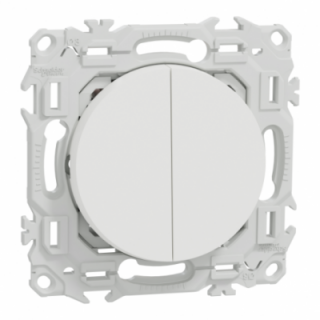 Odace double VV ou poussoir blanc