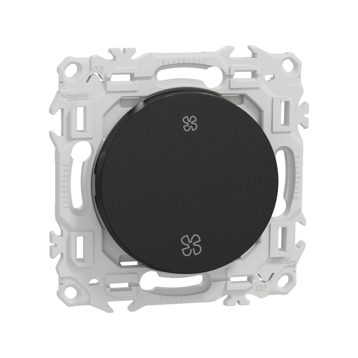 Odace interrupteur VMC ou poussoir noir