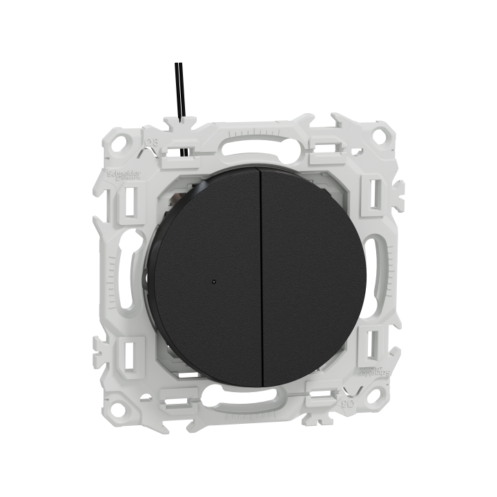 Odace double VV ou poussoir LED noir