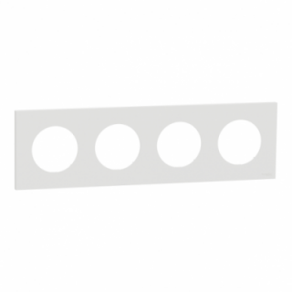 Odace plaque 4 postes blanc