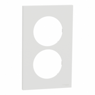 Odace plaque 2 postes 57mm blanc