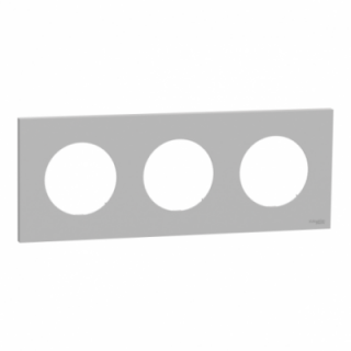 Odace plaque 3 postes gris galet