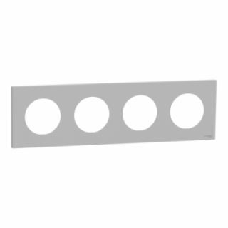 Odace plaque 4 postes gris galet