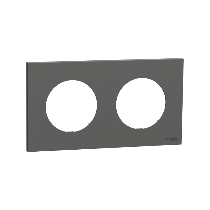 Odace plaque 2 postes gris basalte