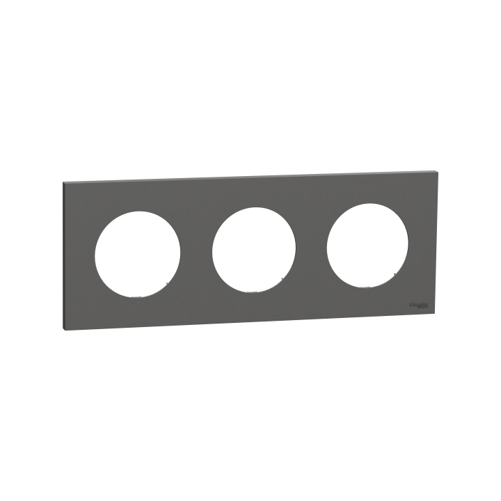 Odace plaque 3 postes gris basalte