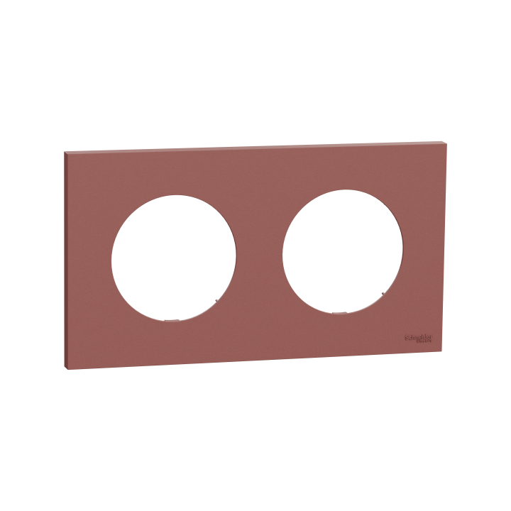 Odace plaque 2 postes rose grenat