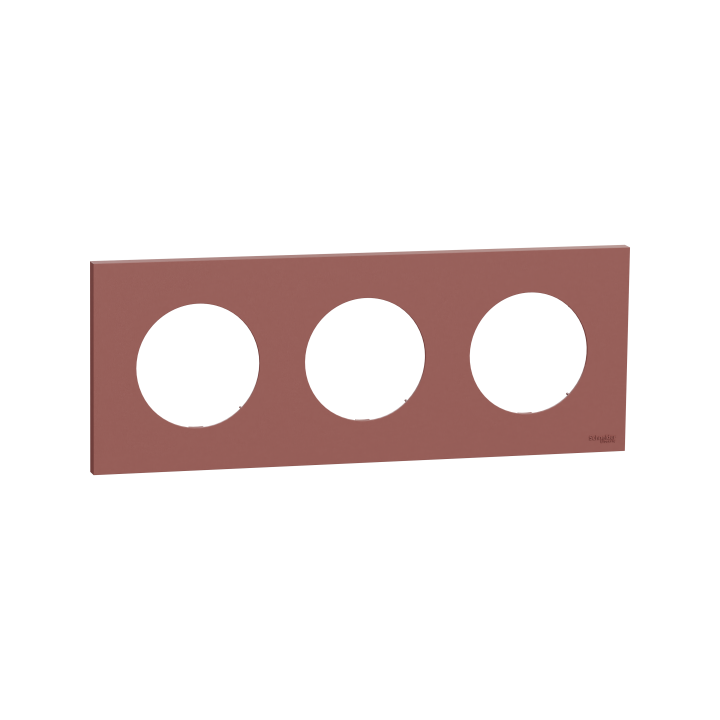 Odace plaque 3 postes rose grenat