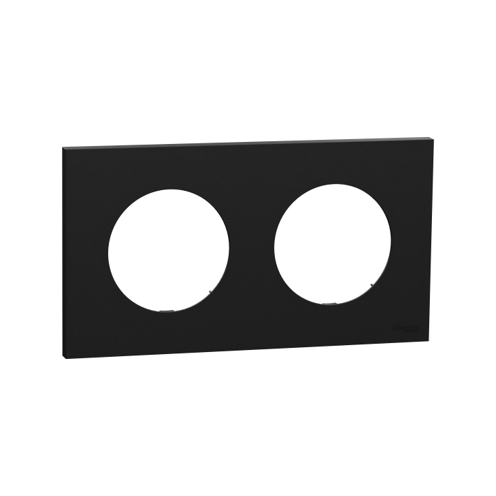 Odace plaque 2 postes noir