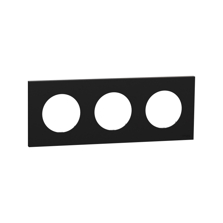 Odace plaque 3 postes noir