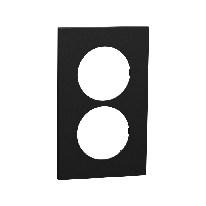 Odace plaque 2 postes 57mm noir