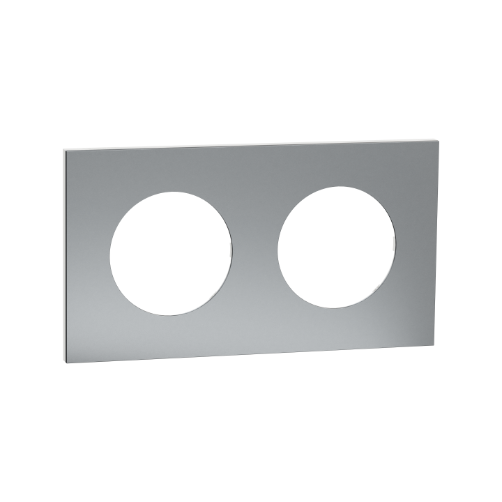 Odace M. plaque 2 postes titane blanc