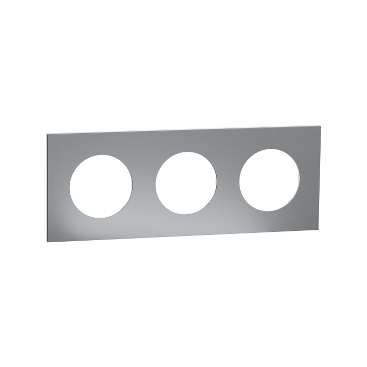 Odace M. plaque 3 postes titane blanc