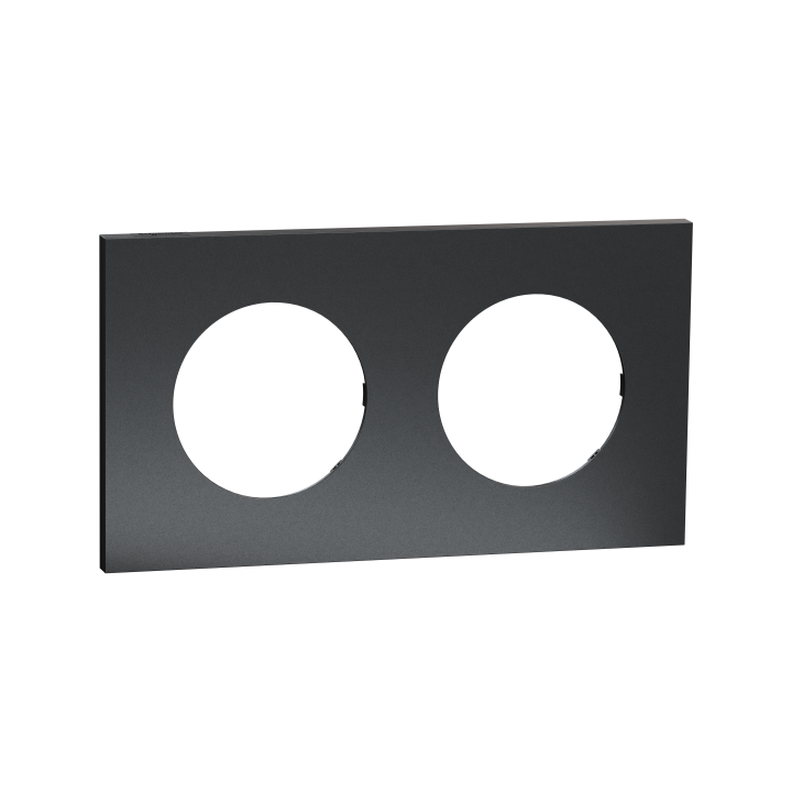 Odace M. plaque 2 postes perle noire