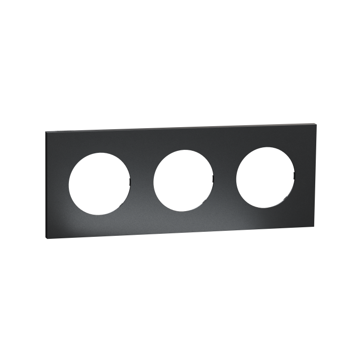 Odace M. plaque 3 postes perle noire