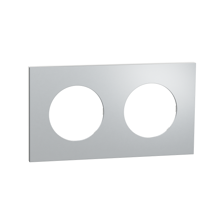 Odace M. plaque 2 postes Aluminium blanc