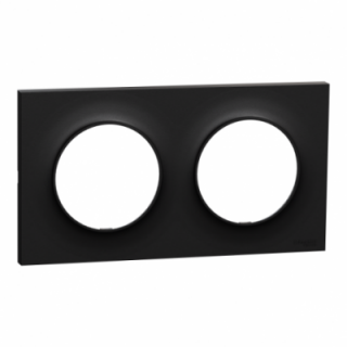 Odace Origine plaque 2 postes noir Odace Origine plaque 2 postes noir