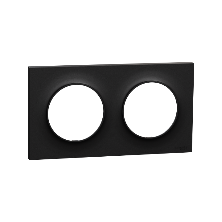 Odace Origine plaque 2 postes noir Odace Origine plaque 2 postes noir