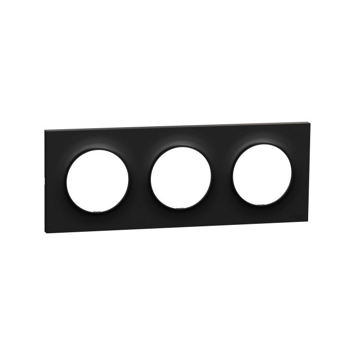 Odace Origine plaque 3 postes noir Odace Origine plaque 3 postes noir