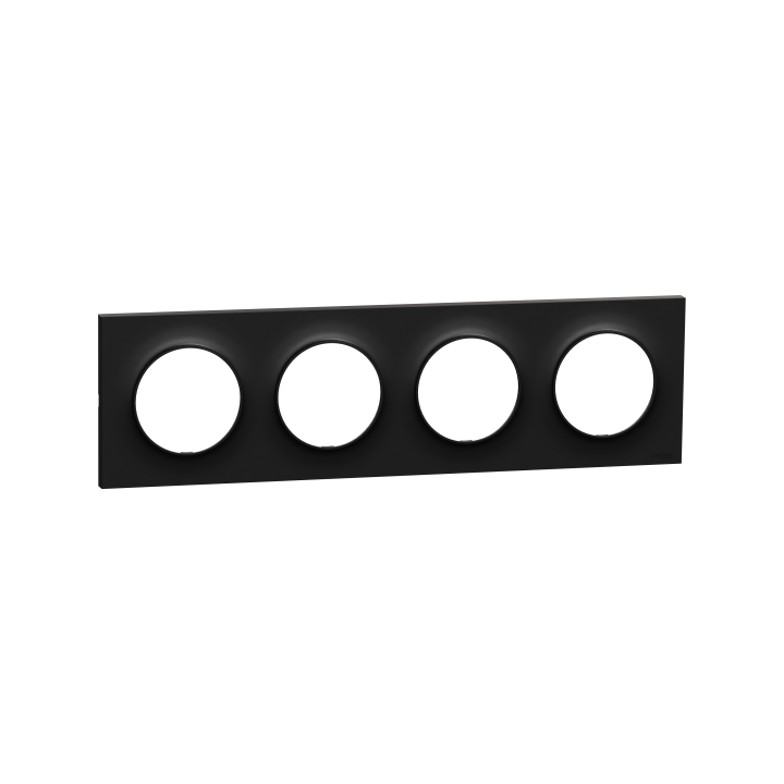 Odace Origine plaque 4 postes noir Odace Origine plaque 4 postes noir