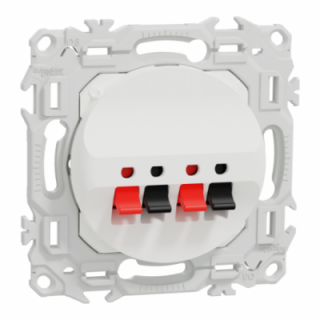 Odace prise haut-parleurs 2 s. blanc Odace prise haut-parleurs 2 s. blanc