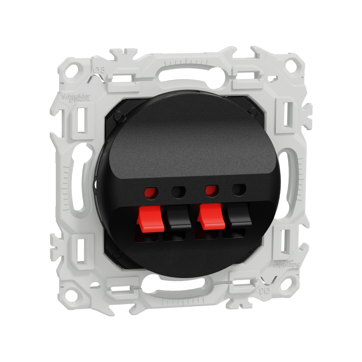 Odace prise haut-parleurs 2 s. noir