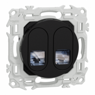 Odace prise double RJ45 cat.6a STP noir