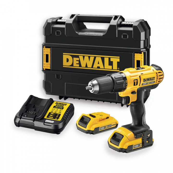 PERCEUSE À PERCEUSE DEWALT XR 18V 13mm 2 PILE